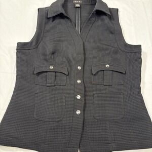 VEST DRESSY ACCENTED WOMENS LARGE SLEEVELESS METAL SNAPS Cowgirl DRESSEY